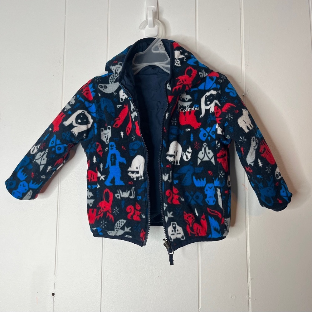 Columbia Double Trouble Insulated Jacket Reversible Fleece Hooded Zip 18-24M